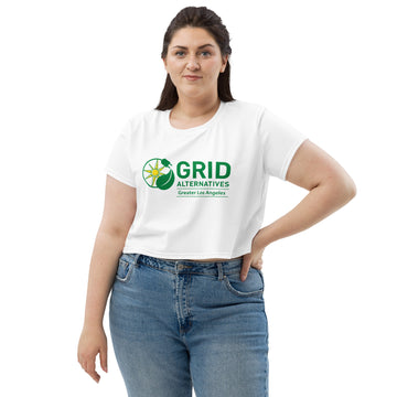 GRID GLA Logo - All-Over Print Crop Tee white