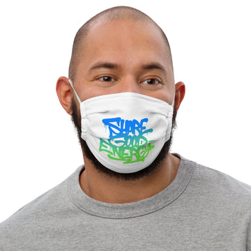 SHARE GOOD ENERGY DRIP - White Premium face mask