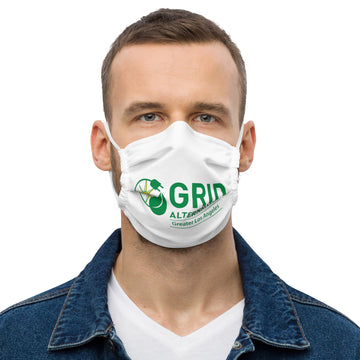 GRID GLA LOGO - White Premium face mask