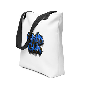 GRID GLA Tag -Tote bag white with color handles