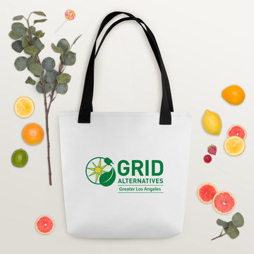 GRID GLA Logo - White Tote bag color handles