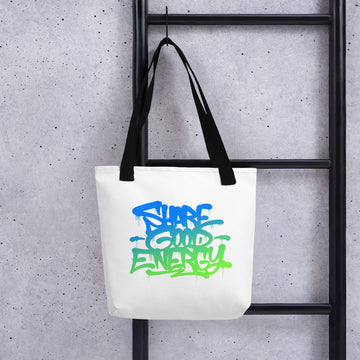 Share Good Energy Drip - Tote bag white with colorful handles