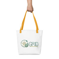People Power GRID Logo - Tote bag white with color handles
