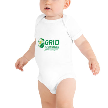 GRID GLA Logo - Baby short sleeve one piece white