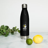 GRID GLA LOGO - Black Stainless Steel Water Bottle