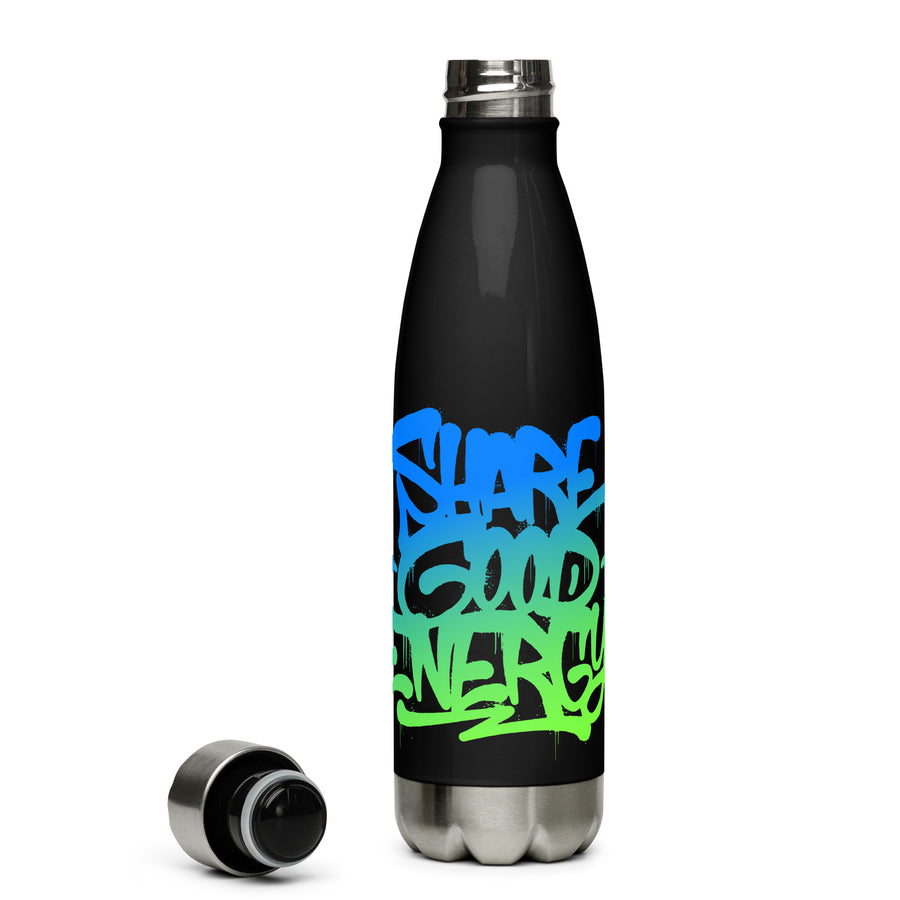 SHARE GOOD ENERGY DRIP - Black Stainless Steel Water Bottle