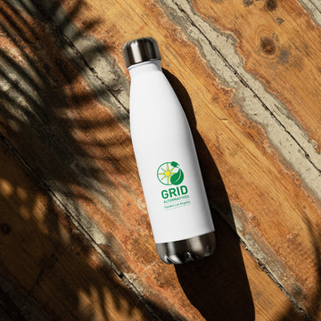 GRID GLA LOGO - White Stainless Steel Water Bottle