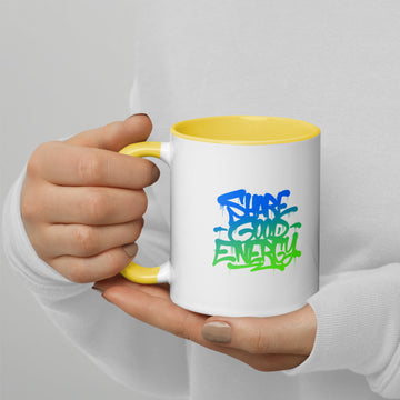 Share Good Energy Drip - White Mug with Color Inside