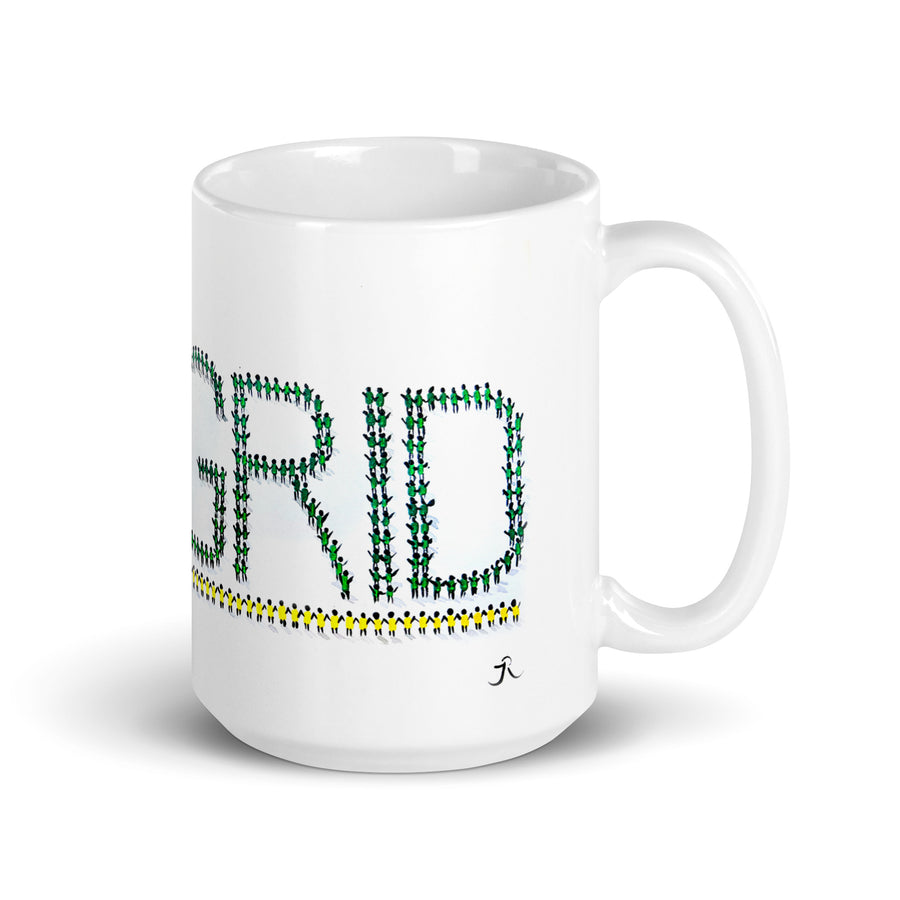 People Power GRID Logo - White glossy mug