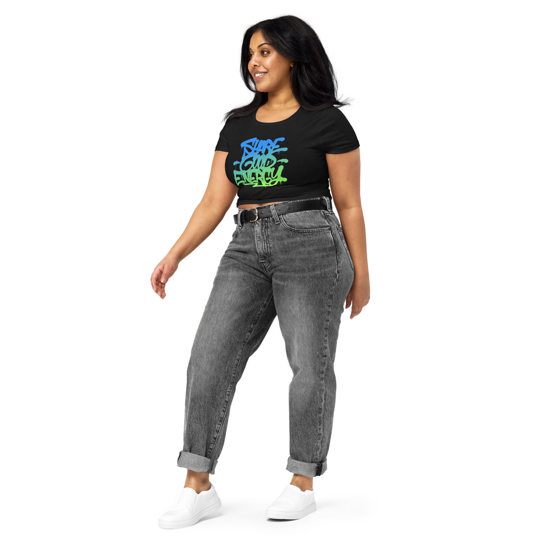 Share Good Energy Drip - Women’s Crop Tee multicolor